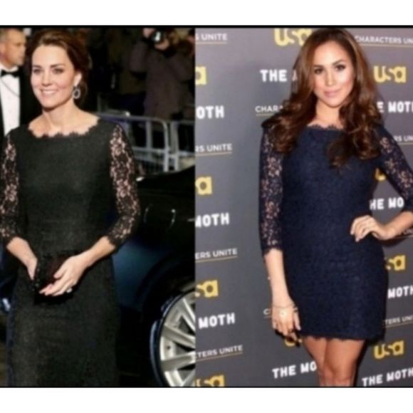 Diane Von Furstenberg Dresses & Skirts - Diane von Furstenberg Zarita black lace mini dress Kate Middleton Meghan Markle